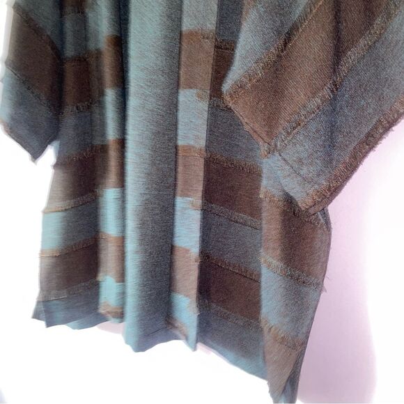 IC Connie K Size M Striped Kimono Longline Cardigan Lagenlook Artsy - Picture 3 of 8